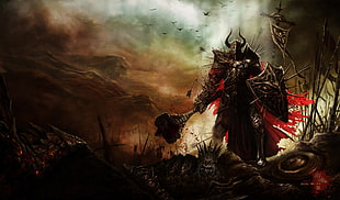 warrior illustration, fantasy art, Diablo, Diablo III