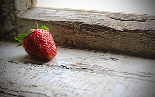 Strawberry on white tiles HD wallpaper