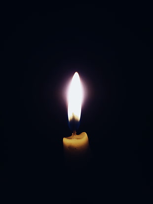 white candle, Candle, Fire, Wick HD wallpaper