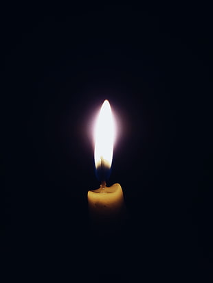 white candle, Candle, Fire, Wick