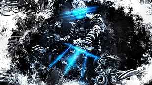 person holding lighted sword 3D wall paper, artwork, video games, Dead Space, Isaac Clarke