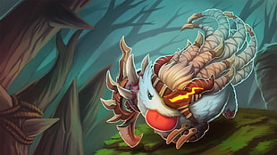 white and beige winged animal character digital wallpaper, League of Legends, Poro, Rengar