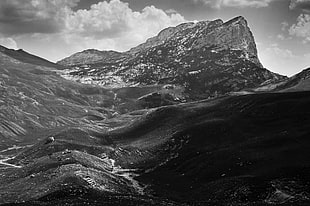 grayscale landscape photography of mountains, durmitor national park, montenegro HD wallpaper