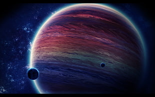 galaxy illustration, artwork, planet