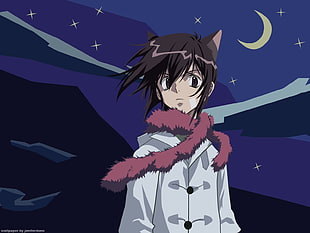 boy with pink scarf anime character