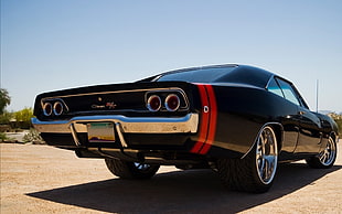 black and red Dodge Charger HD wallpaper