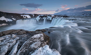 waterfalls wit rocks, iceland