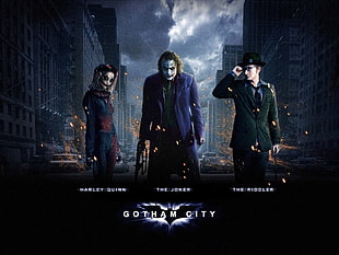 Batman Gotham City advertisement, Batman, Gotham City, Joker, city HD wallpaper