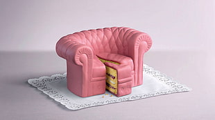 pink sofa chair cake HD wallpaper
