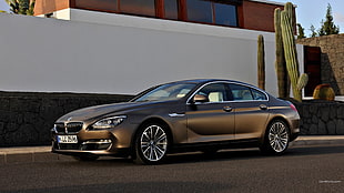 brown BMW 5 Series sedan, BMW 6, BMW, car, vehicle