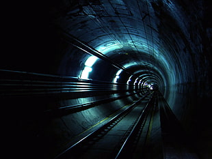 railroad tunnel, tunnel, train, underground