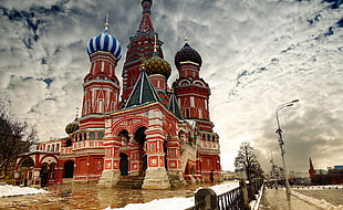 red and white concrete castle, Russia, Moscow