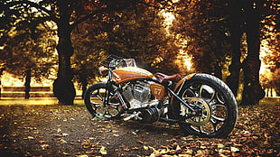 brown bobber motorcycle