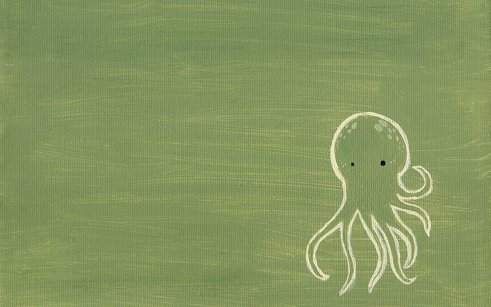 Green octopus illustration HD wallpaper | Wallpaper Flare