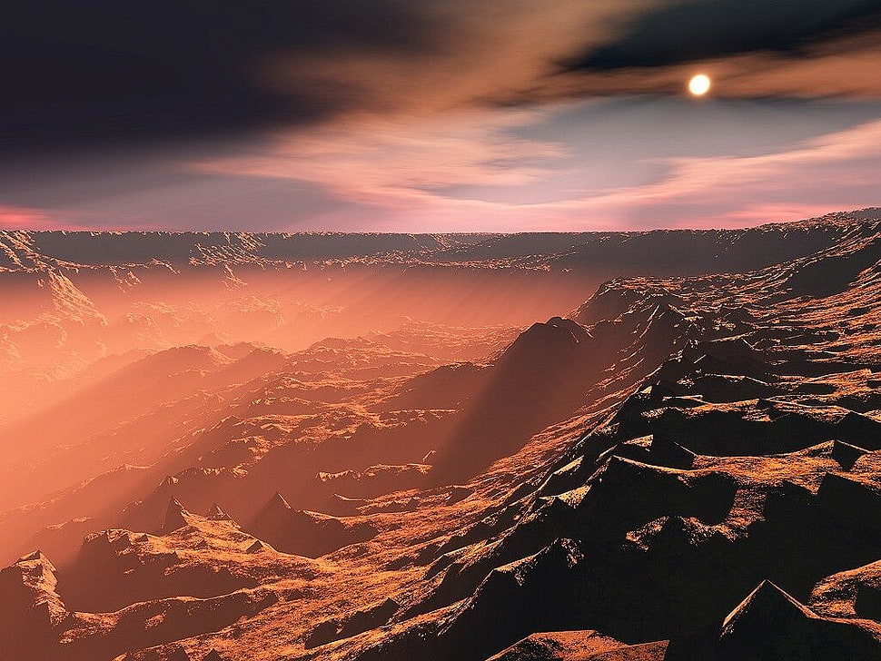 brown hill, sunset HD wallpaper