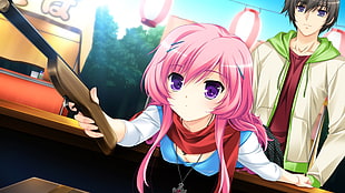 pink-haired girl anime character