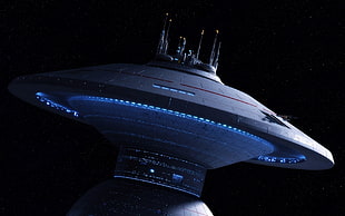 gray space ship digital wallpaper, Star Trek, space station