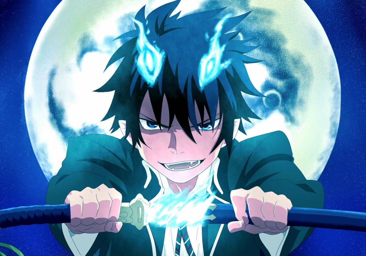 short black-haired male anime character holding katana wallpaper, Blue Exorcist, Okumura Rin, anime, anime boys