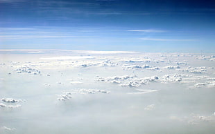 white clouds, clouds, sky, nature, horizon HD wallpaper