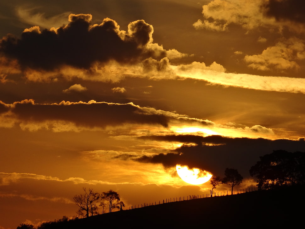 clouds surface during sunset HD wallpaper