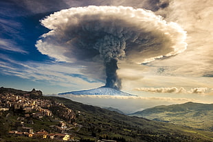 volcano eruption, nature, Etna, volcano, eruption HD wallpaper