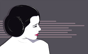 geisha illustration, artwork, Star Wars, Princess Leia, Craig Drake