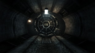 black and gray 112 door, Fallout 3, Fallout, vault tec, Vault 112 HD wallpaper