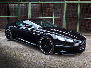 black Aston Martin coupe HD wallpaper