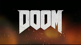 Doom with black and brown background