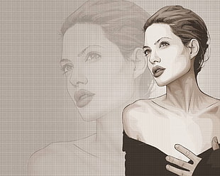 Angelina Jolie sketch drawing HD wallpaper