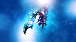 man holding sword fan arty, League of Legends, Riven HD wallpaper