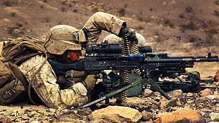 black rifles, war, M240 HD wallpaper