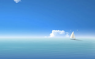 white sailboat on body of water during daytime illustration