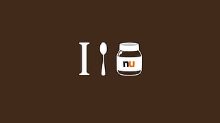 Nutella bottle illustration, minimalism, Nutella, love