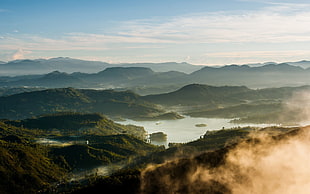 mountains, landscape, water, mountains