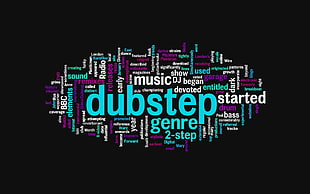 dubstep word cloud, dubstep, music HD wallpaper