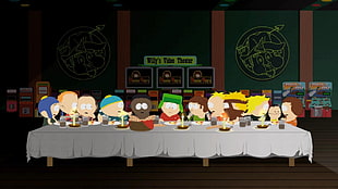 South Park movie still, South Park, The Last Supper, Kyle Broflovski, Eric Cartman HD wallpaper