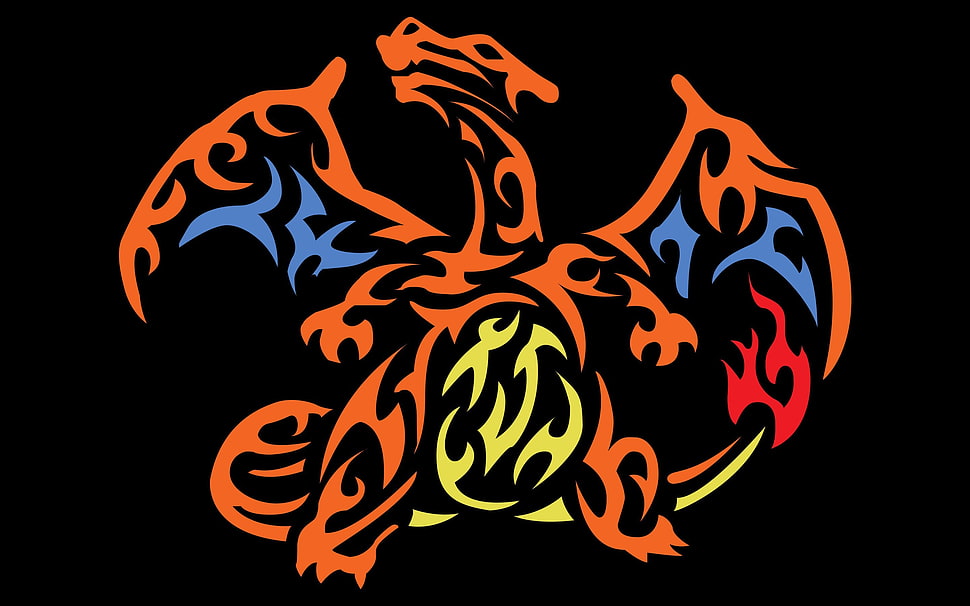 red and blue dragon illustration, Pokémon, Charizard HD wallpaper