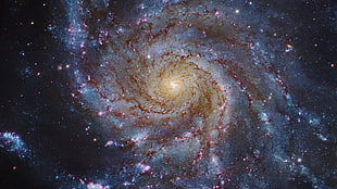 blue, brown, and black galaxy artwok, NASA, stars, sky, galaxy