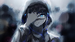 black haired female anime character illustration, anime, manga, anime boys, artwork