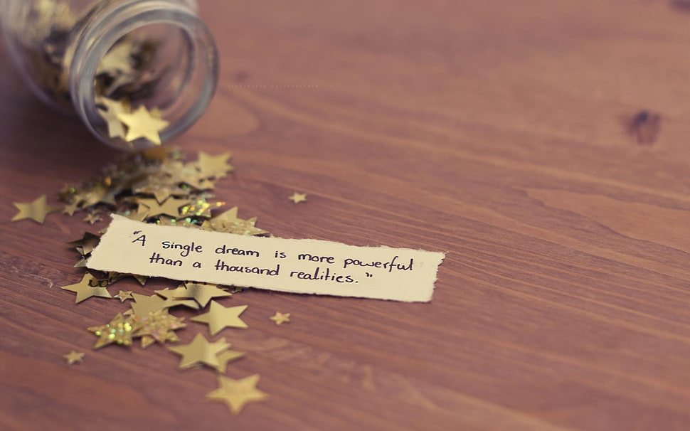brown paper with statement print, stars, quote, photography, motivational HD wallpaper