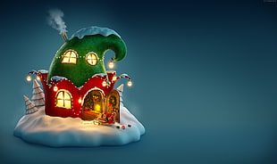 elf house during Christmas HD wallpaper