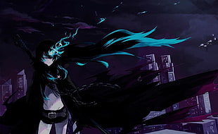 female character with sword and chain, Black Rock Shooter HD wallpaper