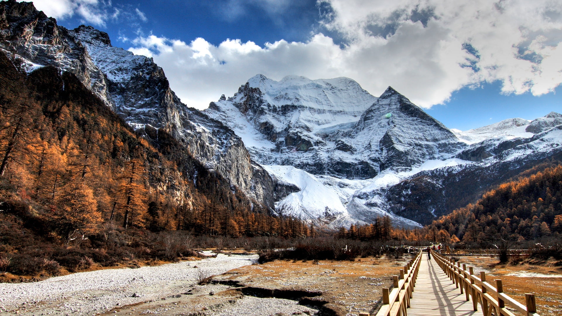 Bridge,  Wood,  Mountain,  Peak