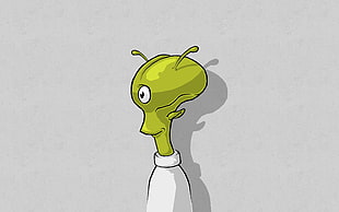 green alien illustration, aliens, green, Futurama