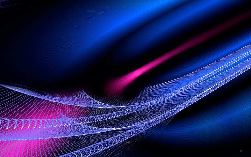 blue and pink illustration HD wallpaper