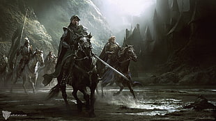 knight riding on black horse wallpaper, artwork, fantasy art, horse, Darek Zabrocki  HD wallpaper