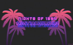 Nights of 1984 Retrowave poster, New Retro Wave, neon, 1980s, typography
