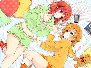 baby's assorted clothes, anime, Love Live!, Nishikino Maki, Kousaka Honoka HD wallpaper