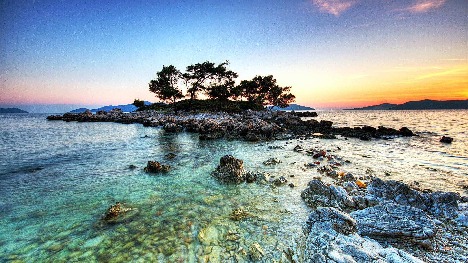 gray island, photography, water, landscape, nature